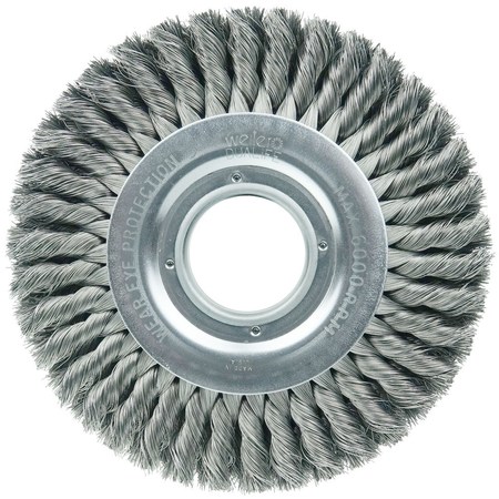 WEILER 8" Standard Twist Knot Wire Wheel .016" Steel Fill 2" Arbor Hole 9430